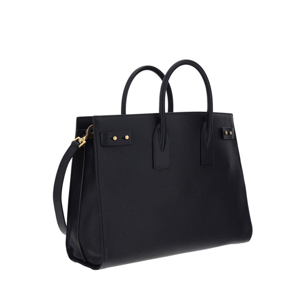 Saint Laurent Black Calf Leather Bos Taurus Handbag - Image 5