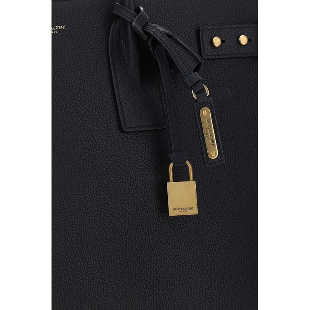 Saint Laurent Black Calf Leather Bos Taurus Handbag - Image 7