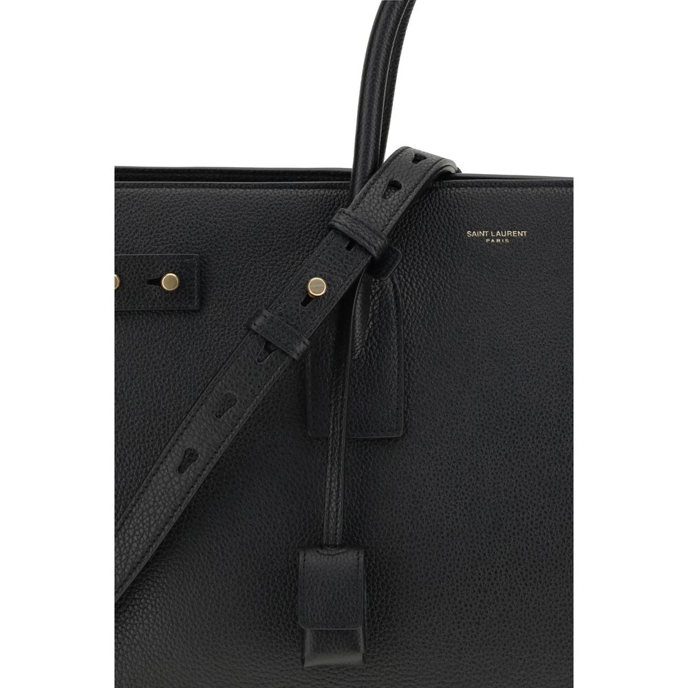 Saint Laurent Black Calf Leather Bos Taurus Handbag - Image 8