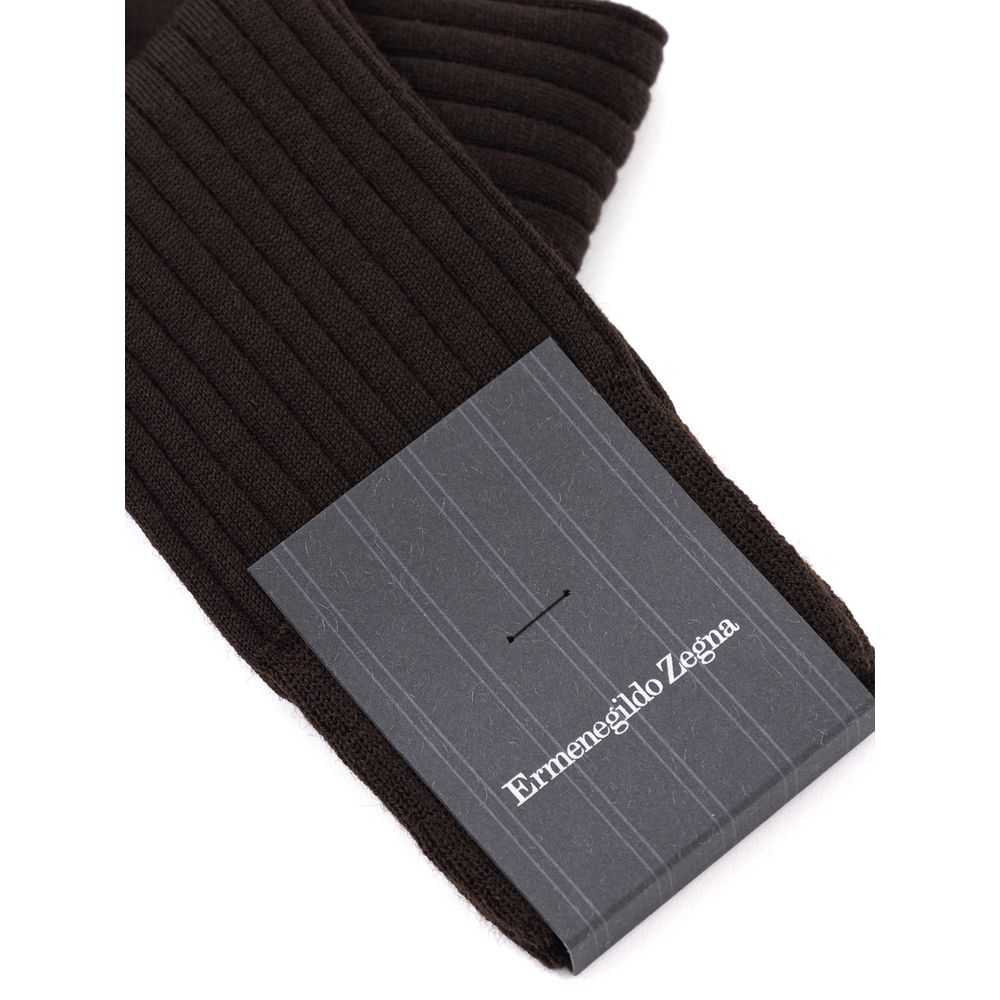 ZEGNA Brown Wool Socks - Image 3