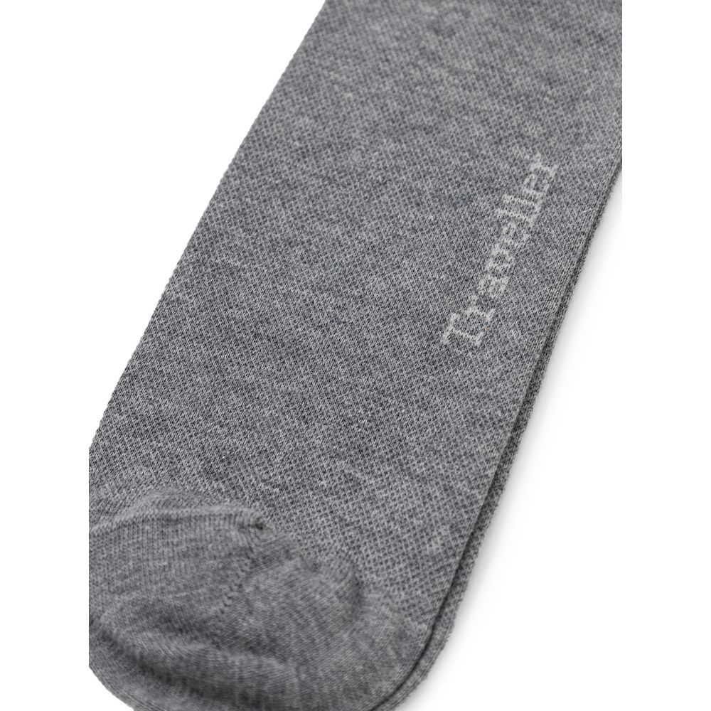 ZEGNA Gray Cotton Sock - Image 2