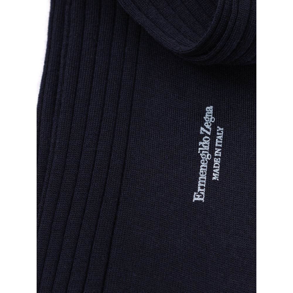 ZEGNA Navy Blue Wool Socks - Image 4