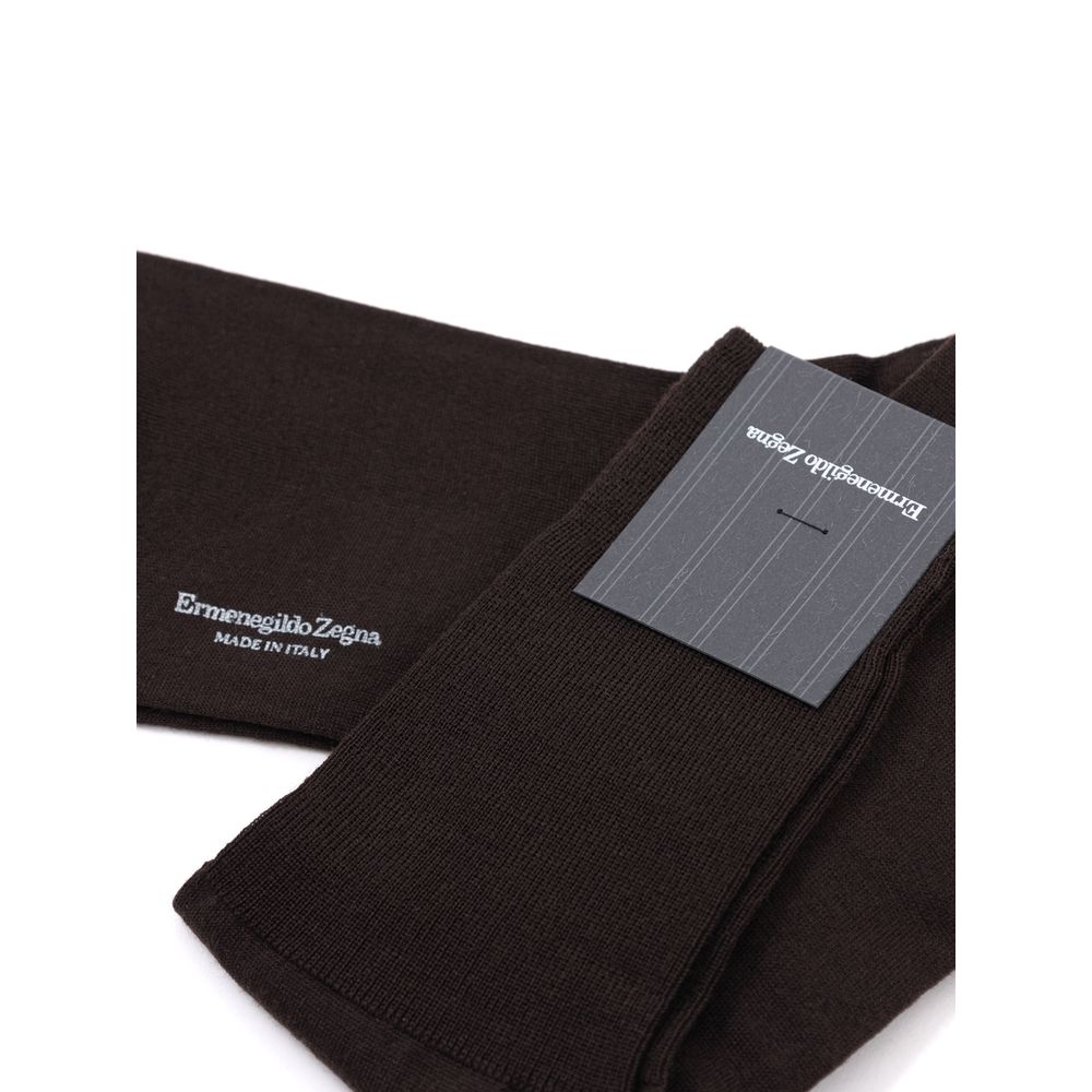 ZEGNA Brown Wool Sock - Image 3