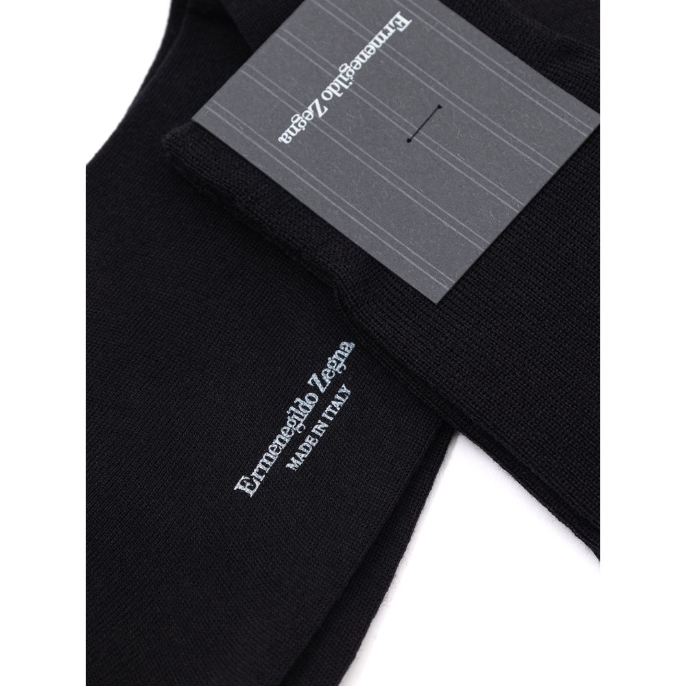 ZEGNA Black Wool Socks - Image 2