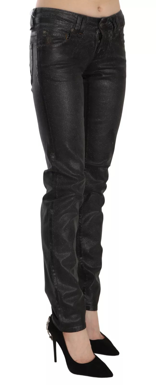 John Galliano Black Washed Low Waist Regular Leg Denim Pants - Image 3