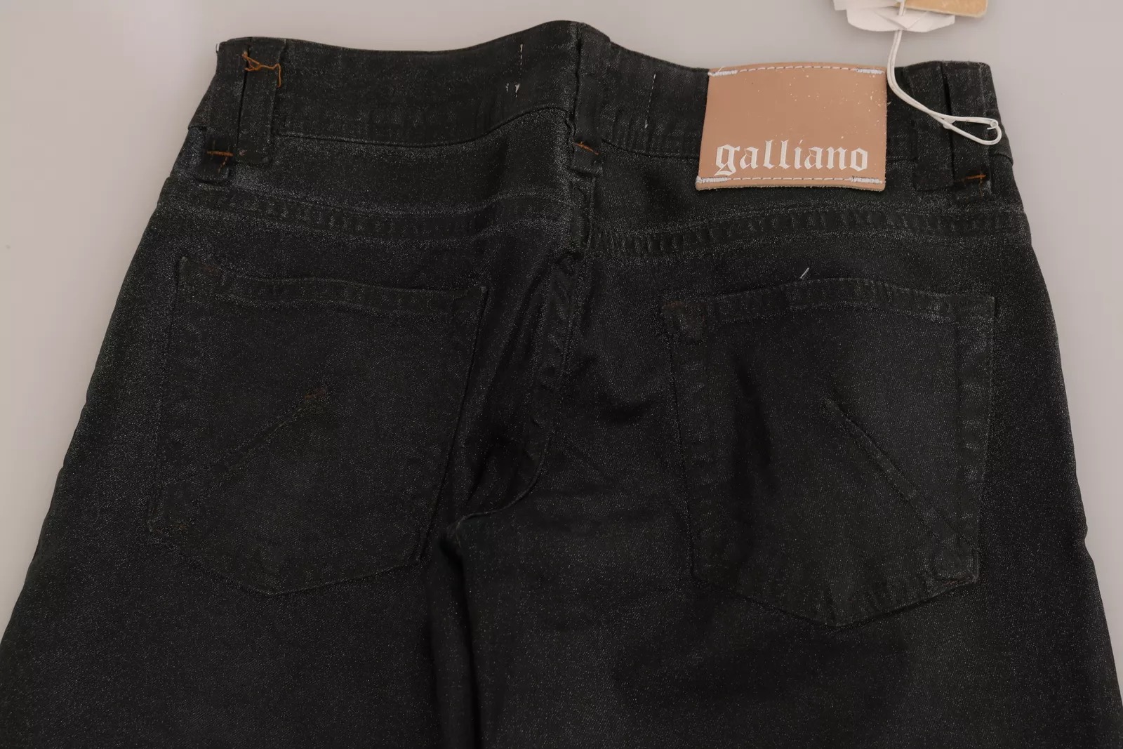 John Galliano Black Washed Low Waist Regular Leg Denim Pants - Image 4