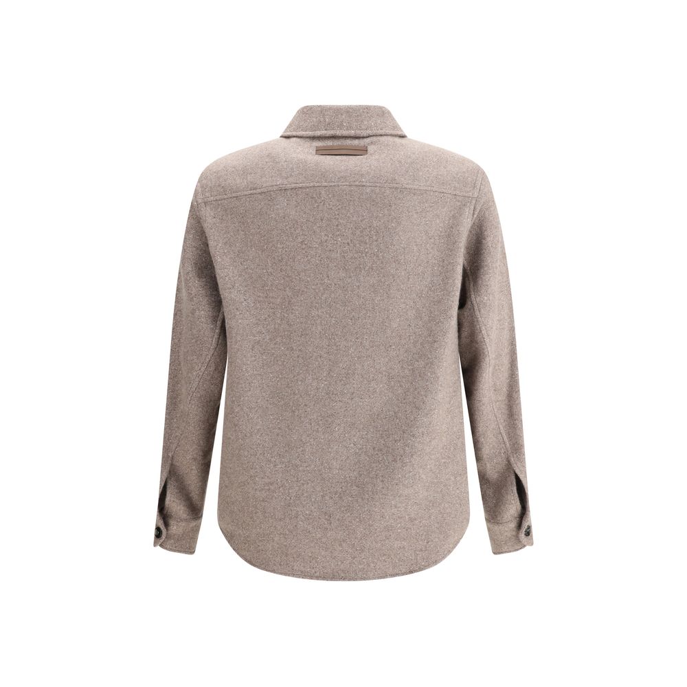 ZEGNA Brown Cashmere Dress Shirt - Image 2
