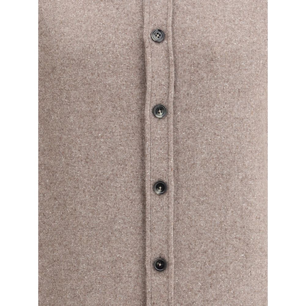 ZEGNA Brown Cashmere Dress Shirt - Image 3