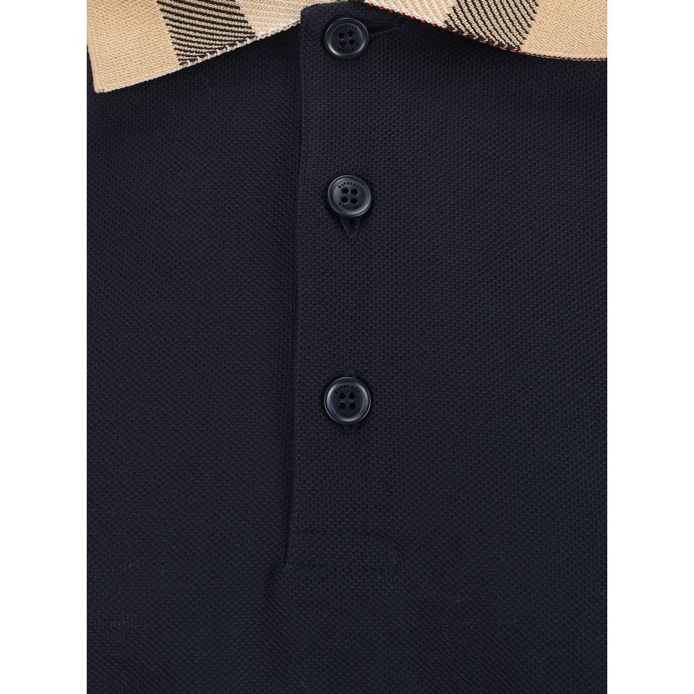 Burberry Blue Cotton Polo Shirt - Image 3