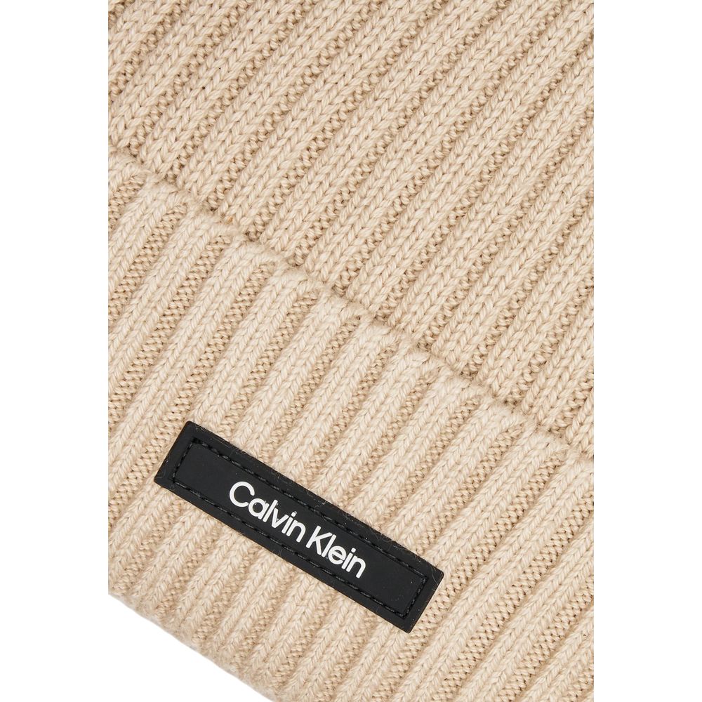 Calvin Klein Beige Organic Cotton Caps Baseball Hat - Image 3