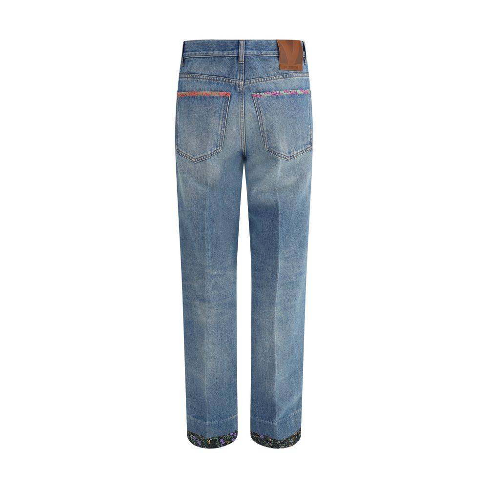 Valentino Blue Cotton Straight-Leg Jeans - Image 2