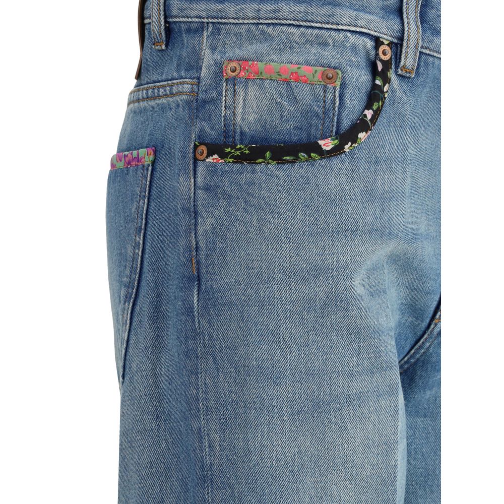 Valentino Blue Cotton Straight-Leg Jeans - Image 3