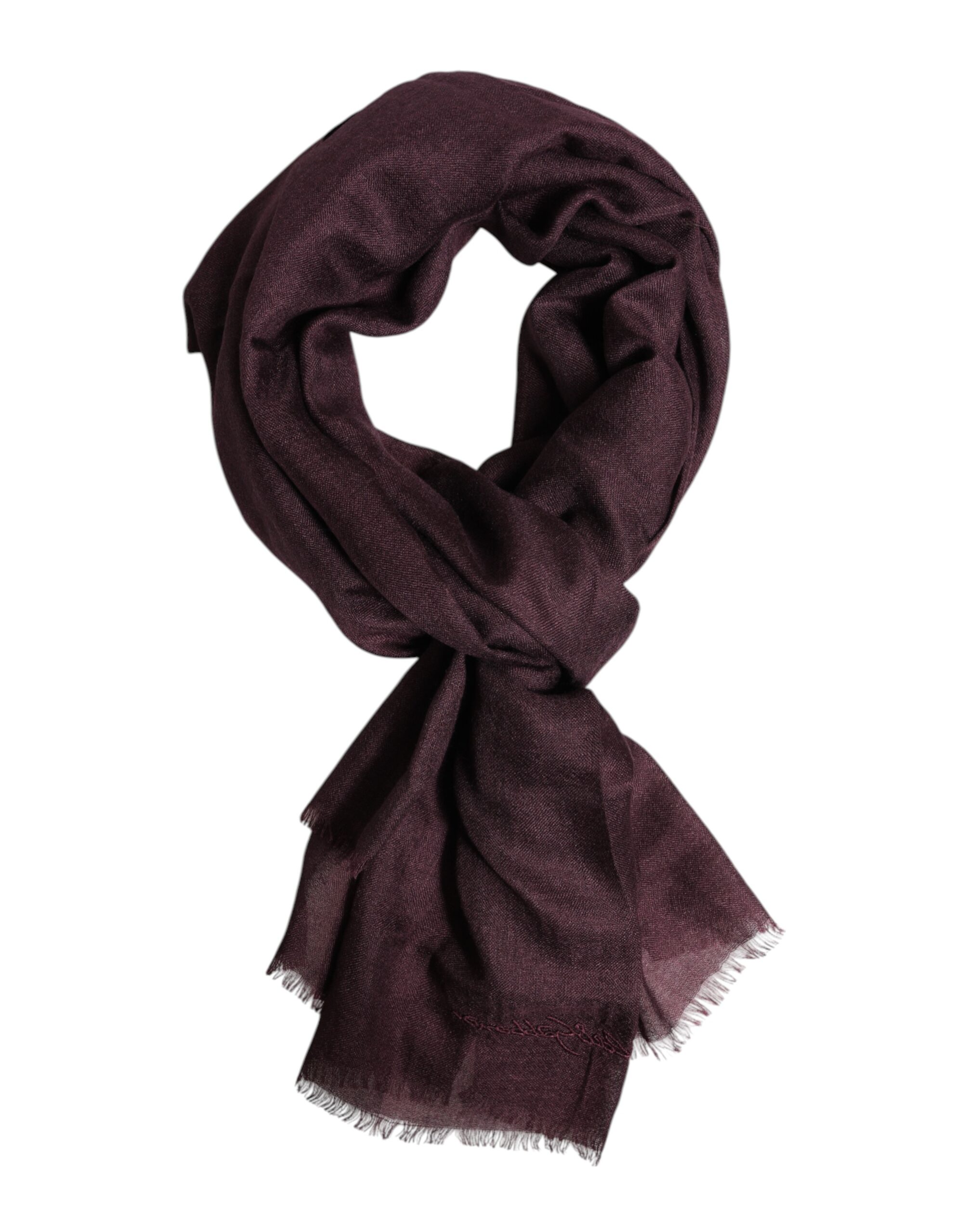 Dolce & Gabbana Maroon Cashmere Neck Warmer Wrap Shawl Scarf - Image 2
