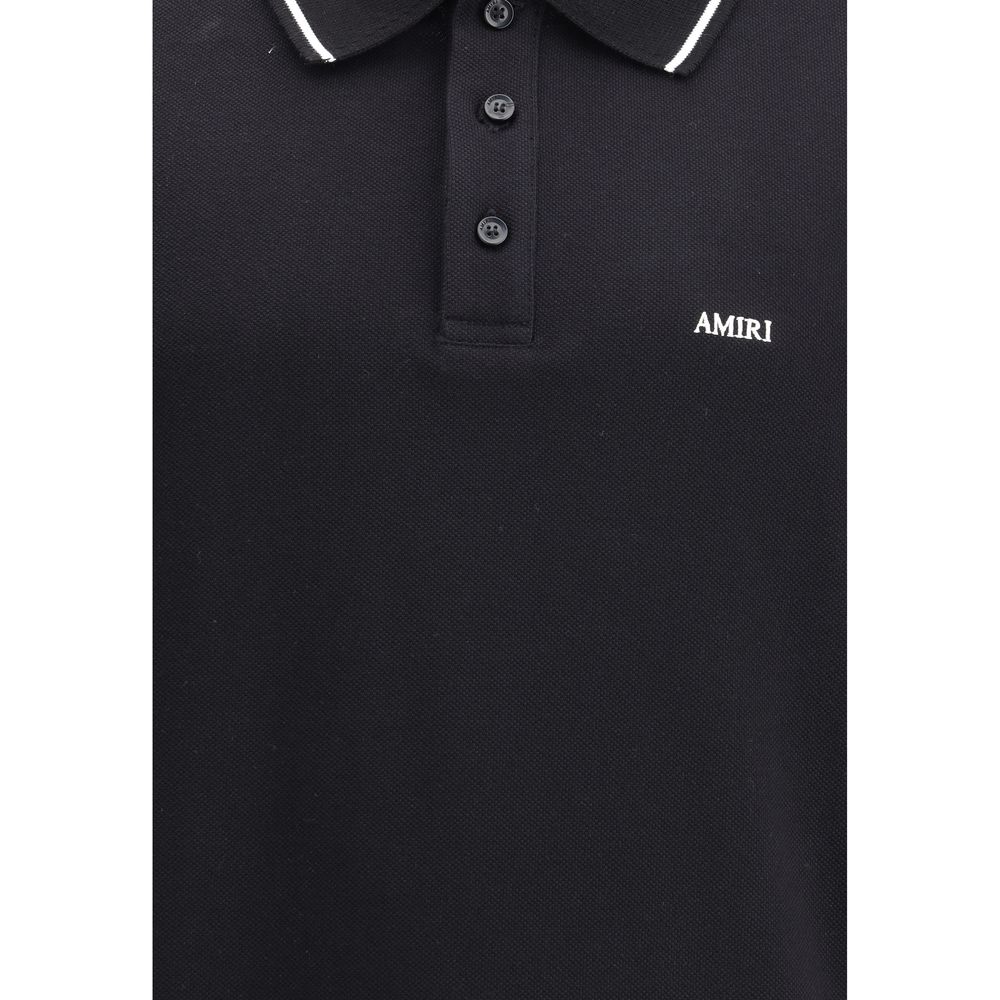 Amiri Black Cotton Polo T-Shirt - Image 3