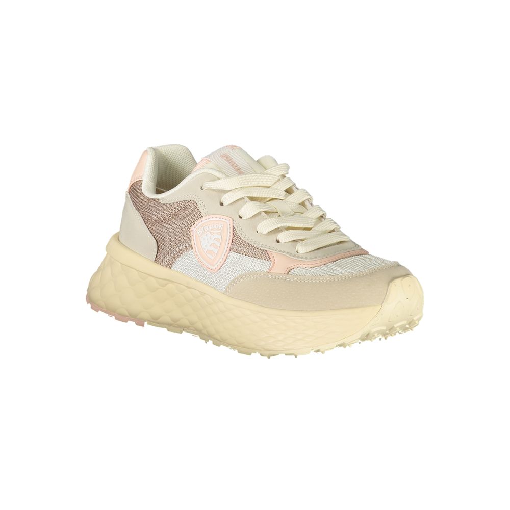 Blauer Beige Polyurethane Women Sneaker - Image 2