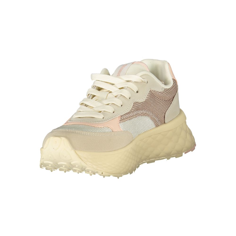 Blauer Beige Polyurethane Women Sneaker - Image 3