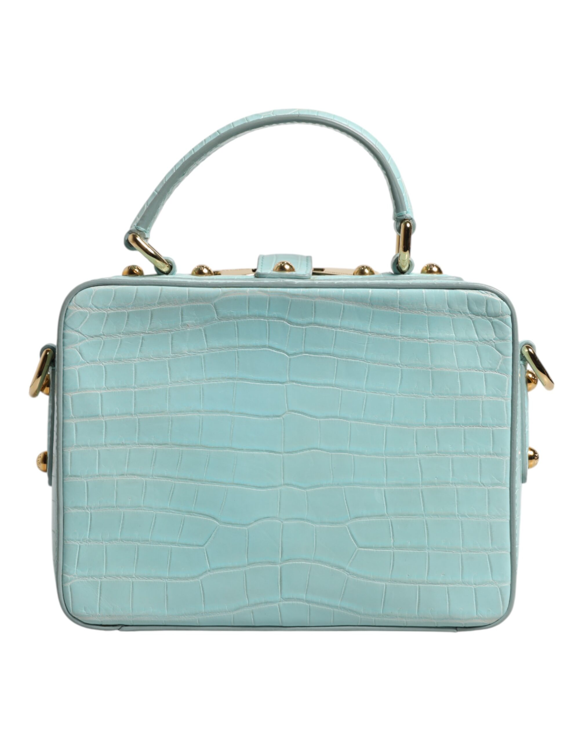 Dolce & Gabbana Mint Green Embossed Leather Padlock Shoulder Bag - Image 5