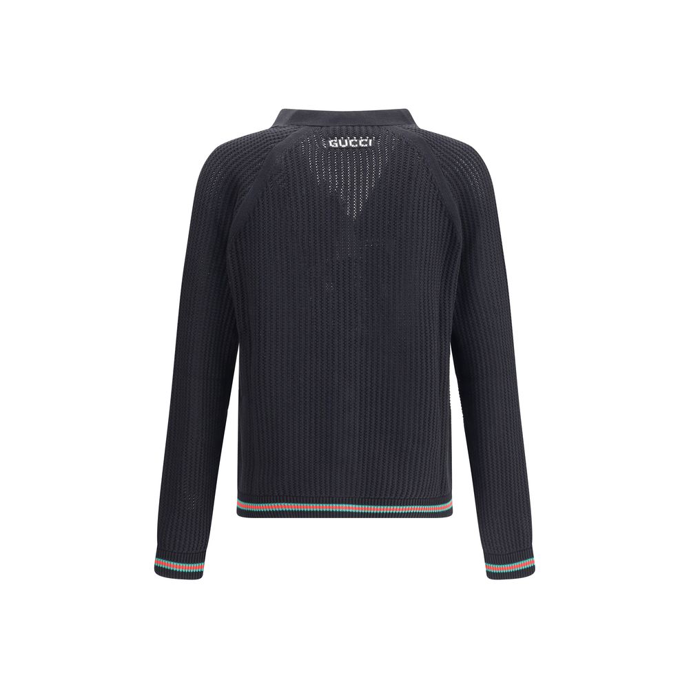 Gucci Black Cotton Cardigan - Image 2