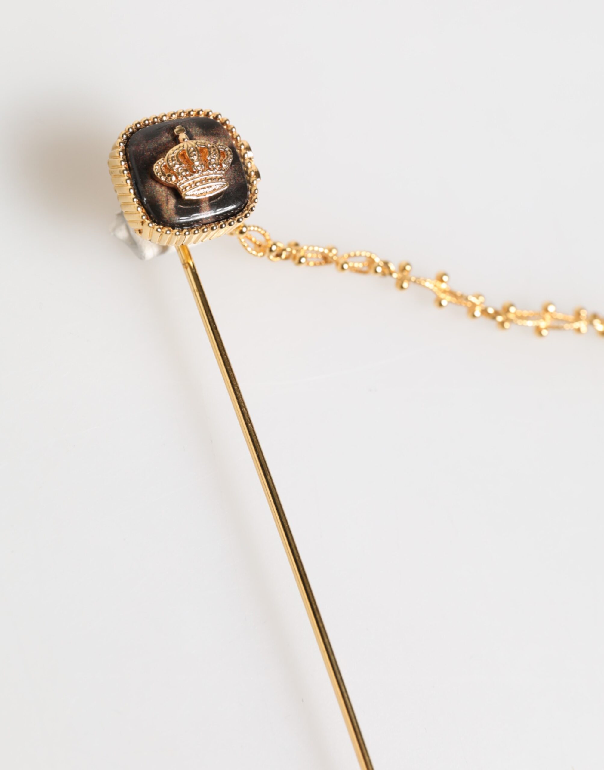 Dolce & Gabbana DG Crown Gold Chain Mens Accessories Brooch Lapel Pin - Image 3