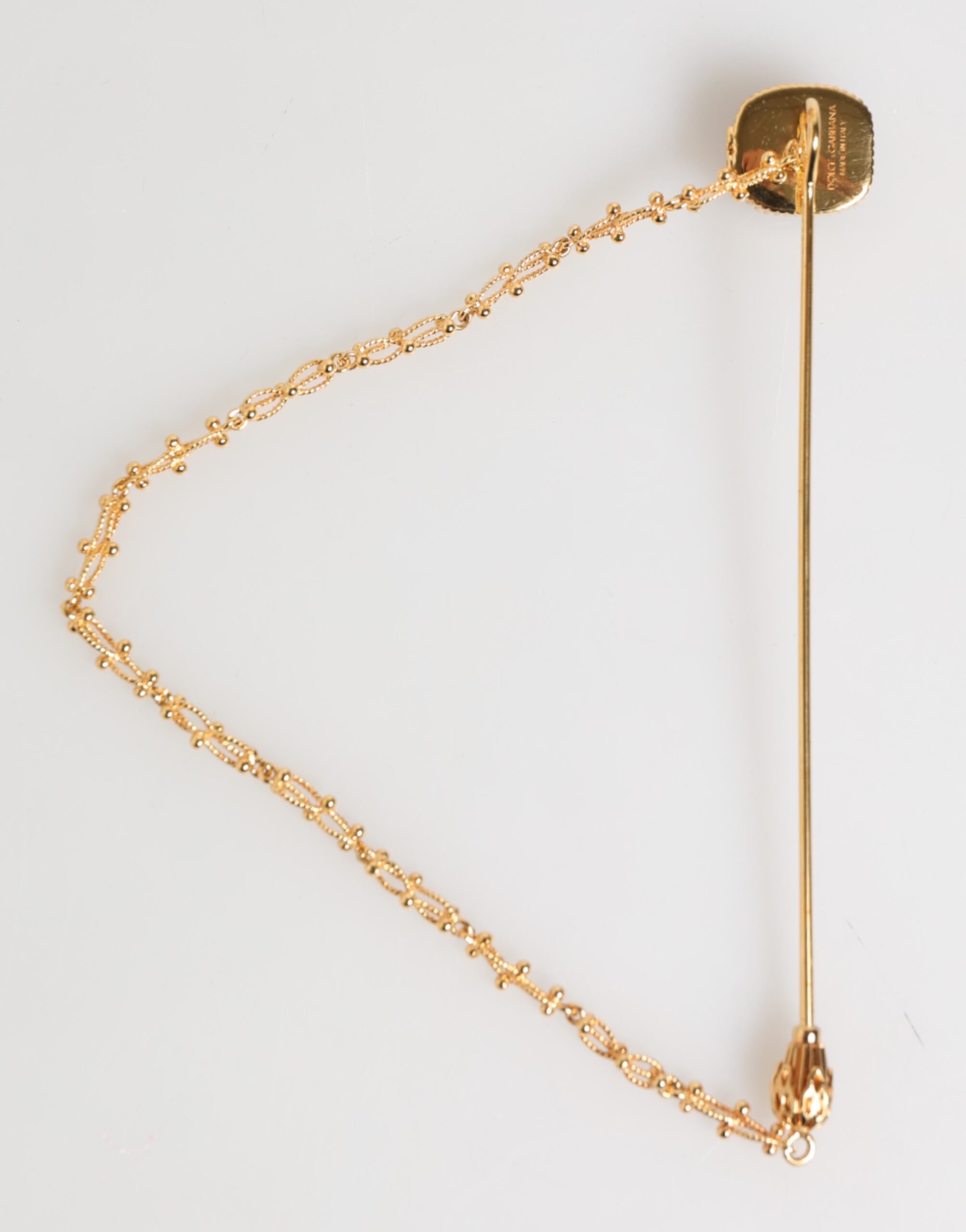 Dolce & Gabbana DG Crown Gold Chain Mens Accessories Brooch Lapel Pin - Image 4