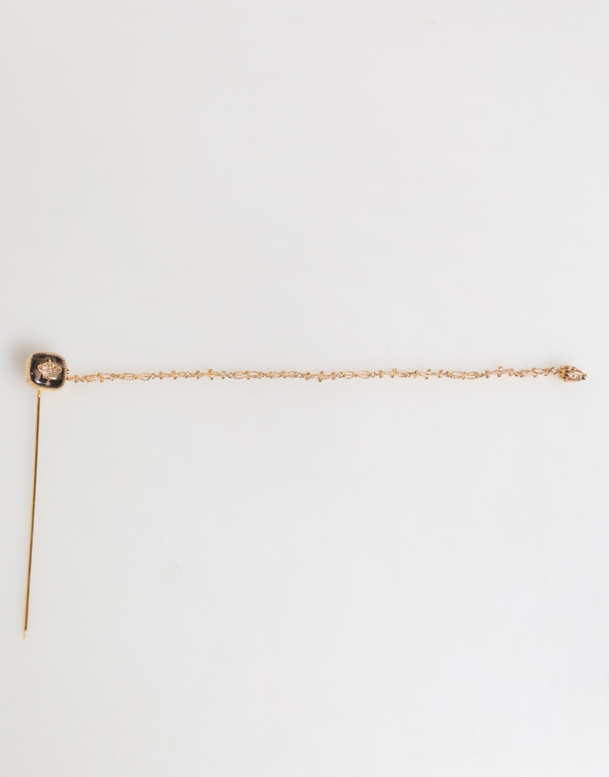 Dolce & Gabbana DG Crown Gold Chain Mens Accessories Brooch Lapel Pin - Image 5