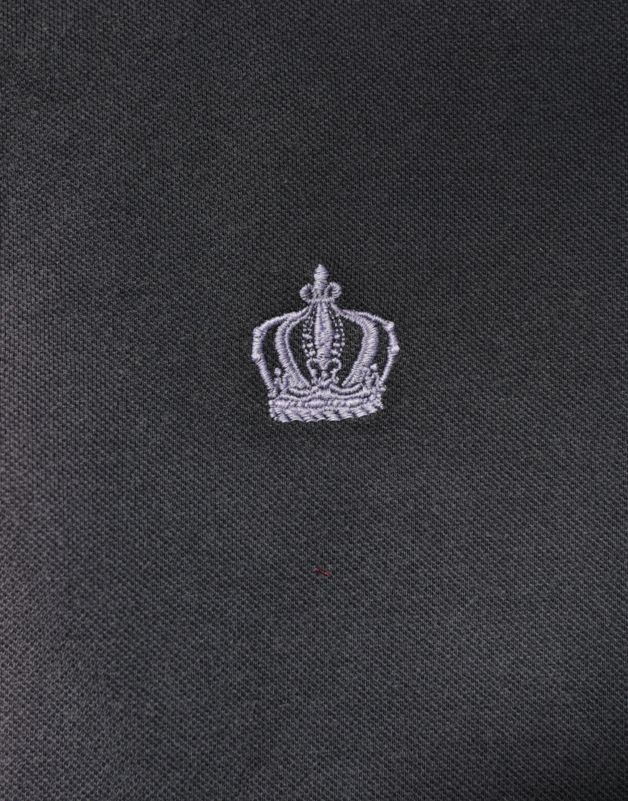 Dolce & Gabbana Gray Cotton Crown Collared Men Polo T-shirt - Image 7