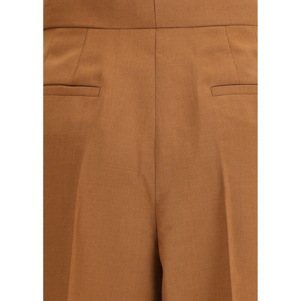 Fendi Brown Wool Flared Pants - Image 3