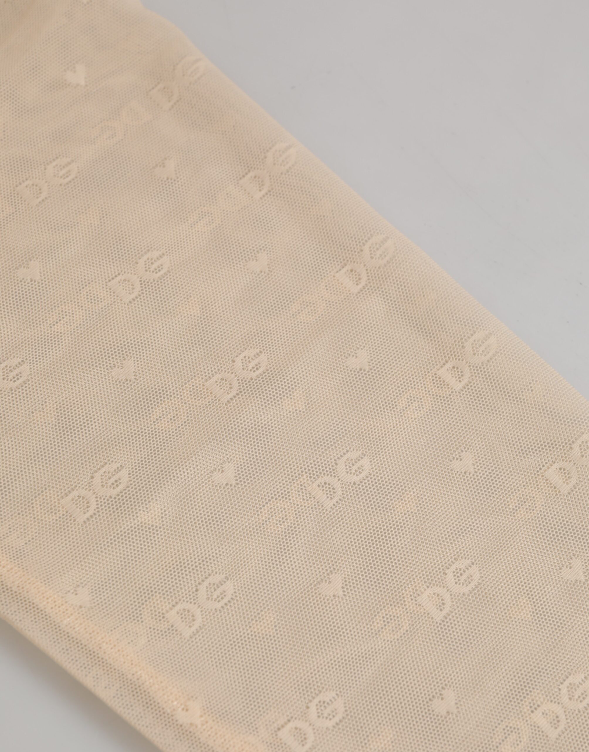 Dolce & Gabbana Beige Nylon Logo Lace Leggings Pants Underwear - Image 4