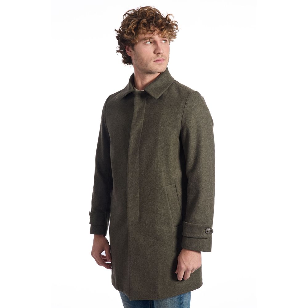 Roberto Pepe Luxury Green Wool Coat - Image 2