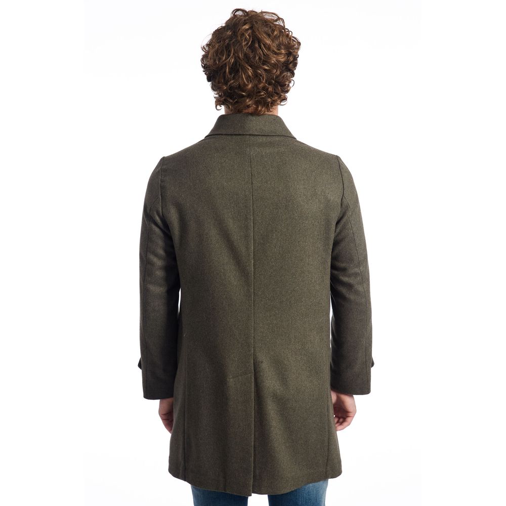 Roberto Pepe Luxury Green Wool Coat - Image 3