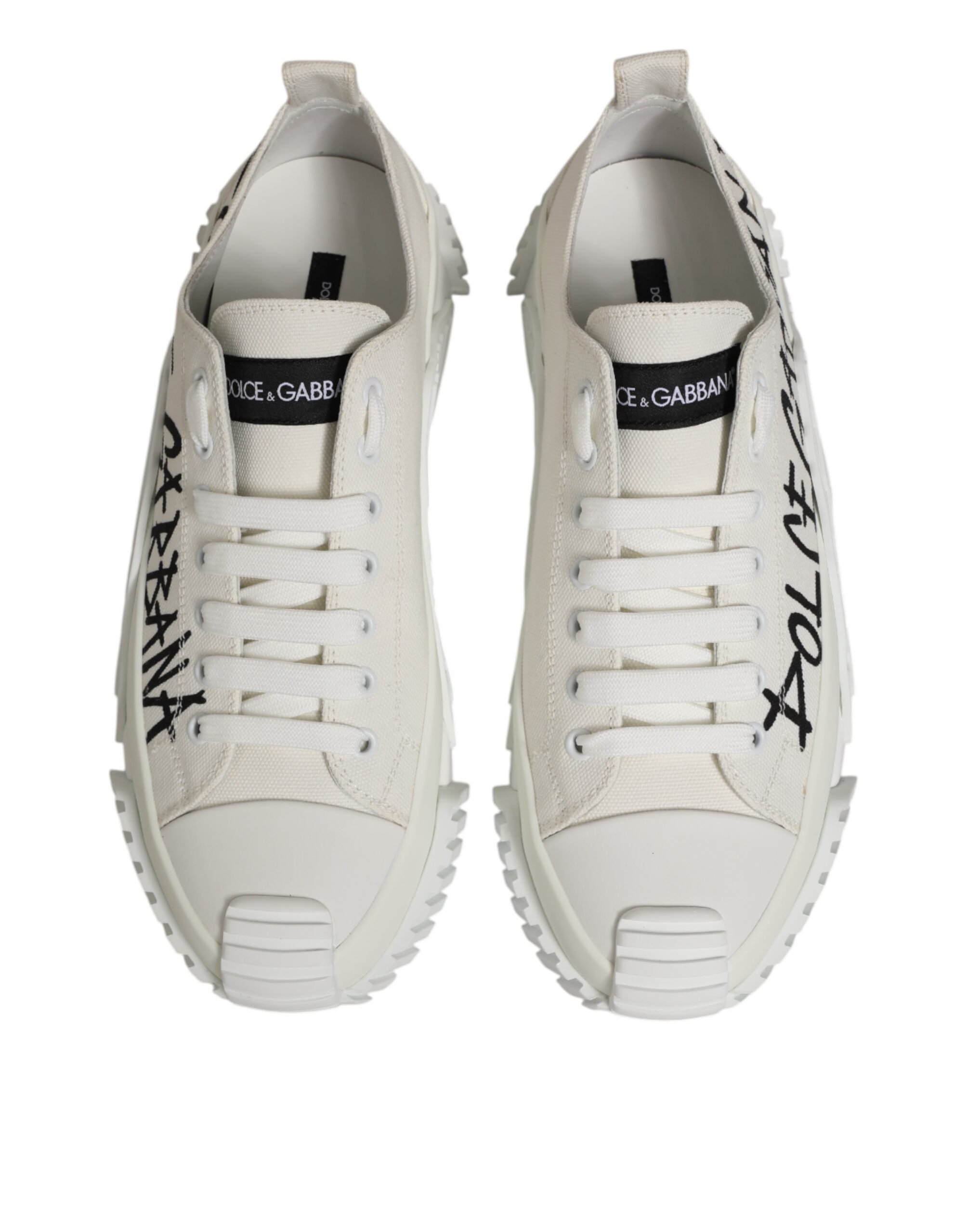 Dolce & Gabbana White Cotton NS1 Low Top Sneaker Shoes - Image 4