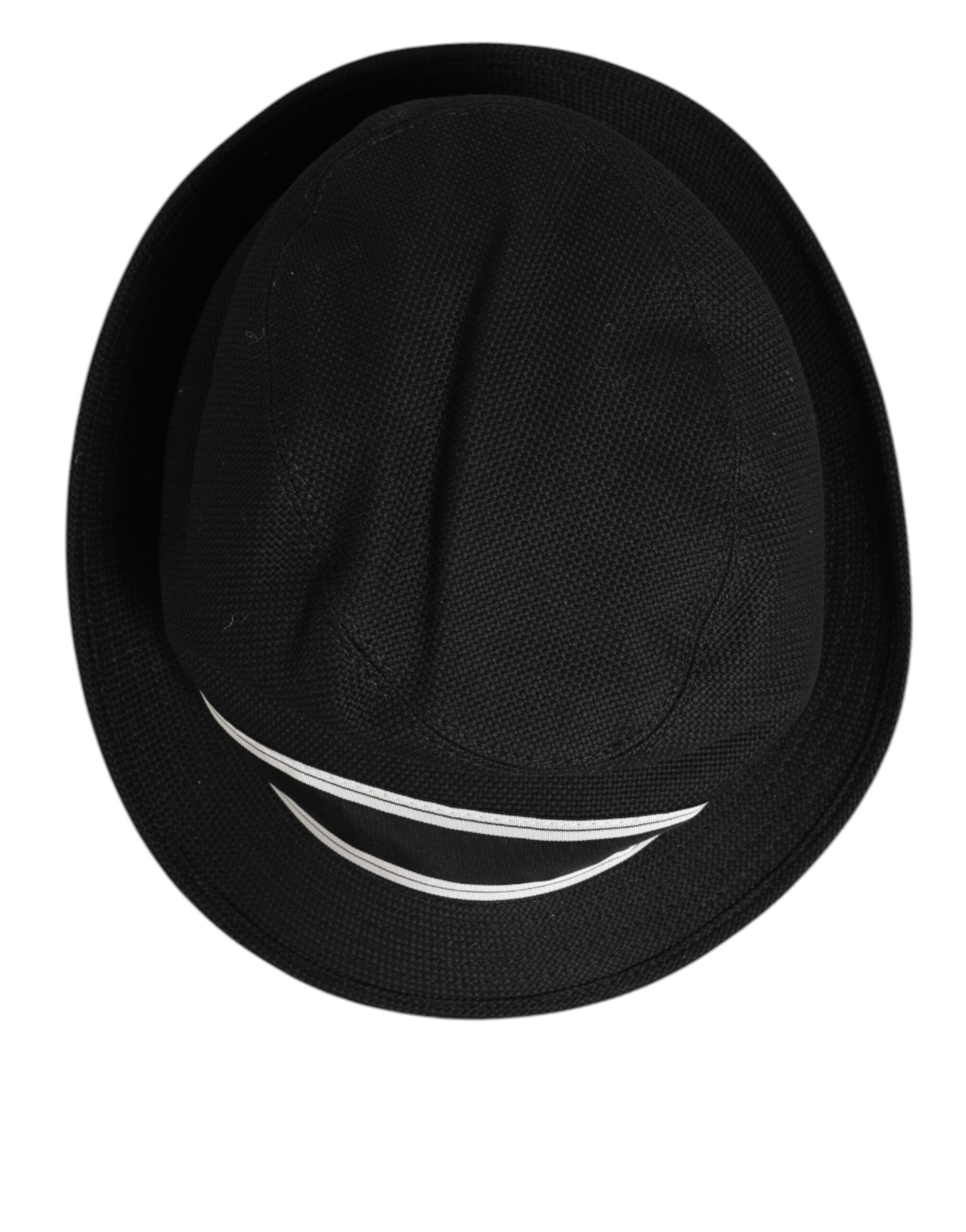 Dolce & Gabbana Black Cotton Polka Dot Lining Fedora Men Hat - Image 3
