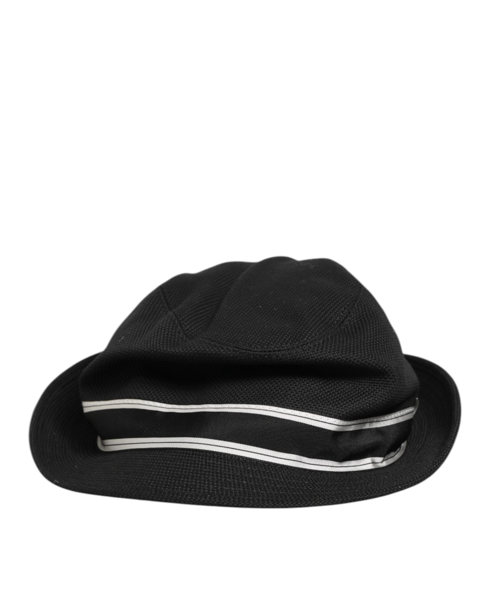 Dolce & Gabbana Black Cotton Polka Dot Lining Fedora Men Hat - Image 2