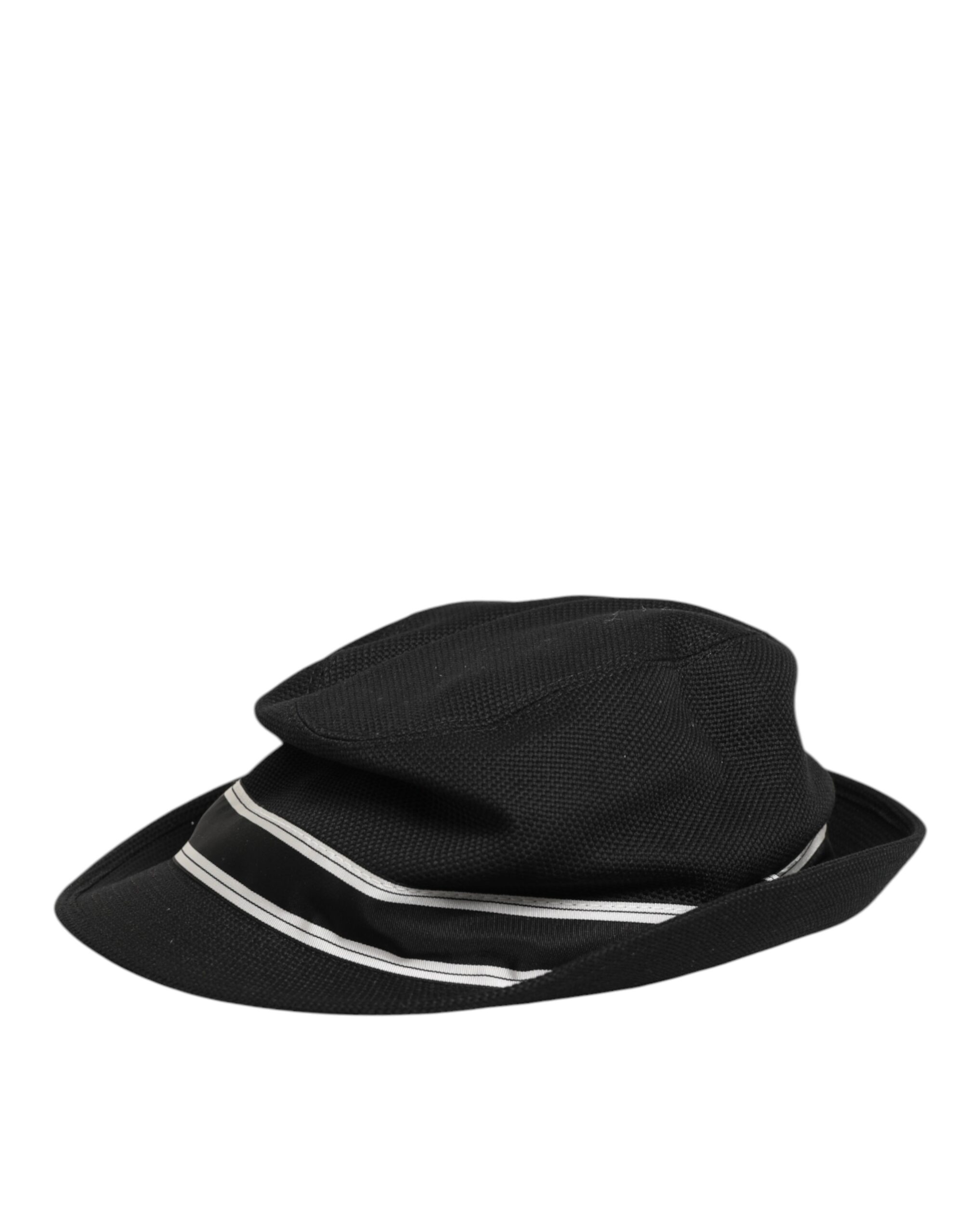 Dolce & Gabbana Black Cotton Polka Dot Lining Fedora Men Hat - Image 4