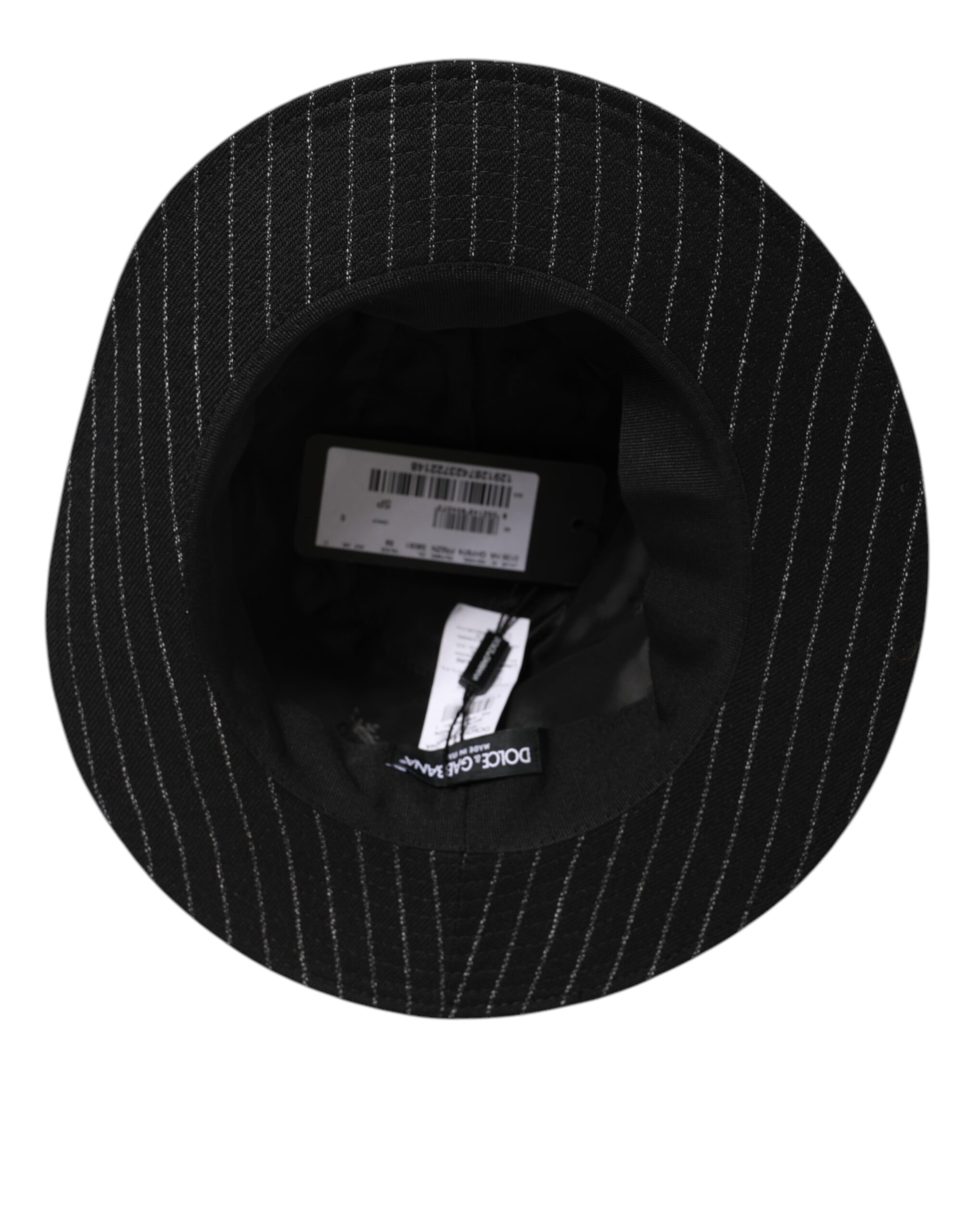 Dolce & Gabbana Black Striped Virgin Wool Men Fedora Capello Hat - Image 4