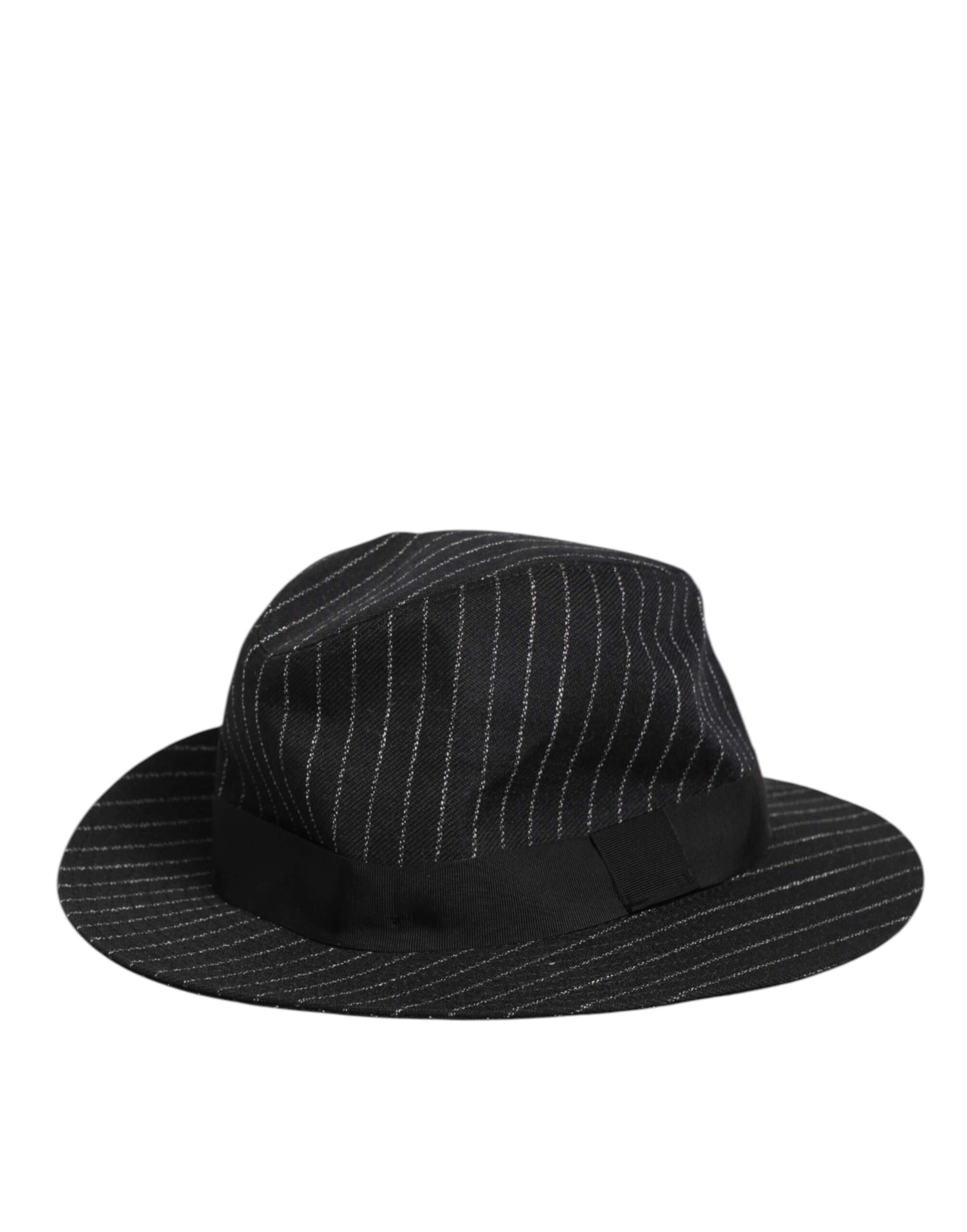 Dolce & Gabbana Black Striped Virgin Wool Men Fedora Capello Hat - Image 5