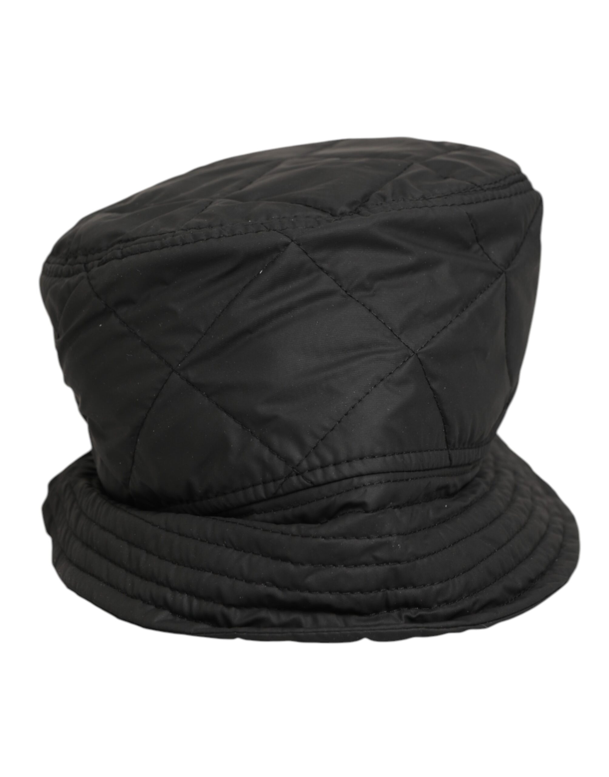 Dolce & Gabbana Black Nylon Quilted Bucket Men Capello Hat - Image 2