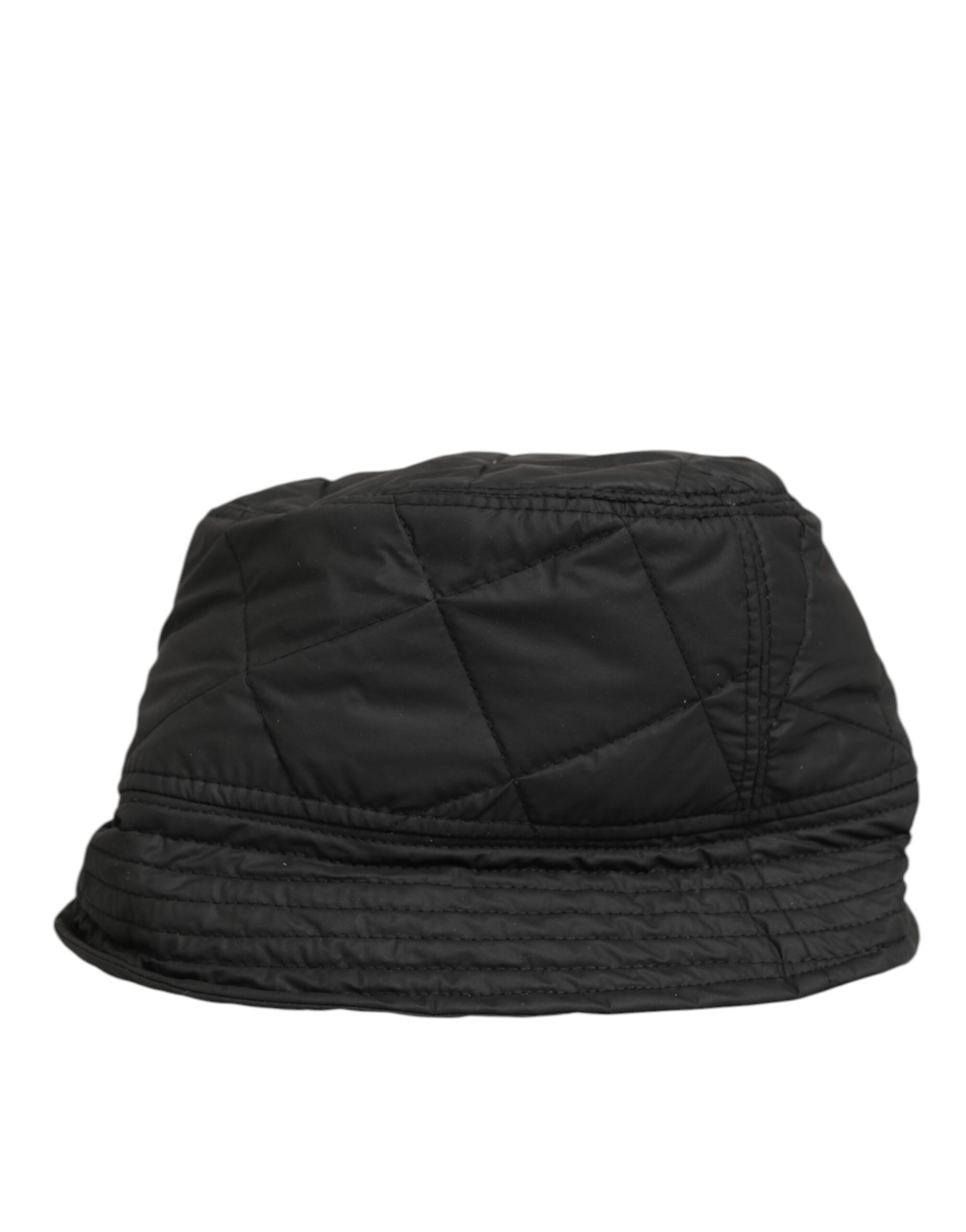 Dolce & Gabbana Black Nylon Quilted Bucket Men Capello Hat - Image 3