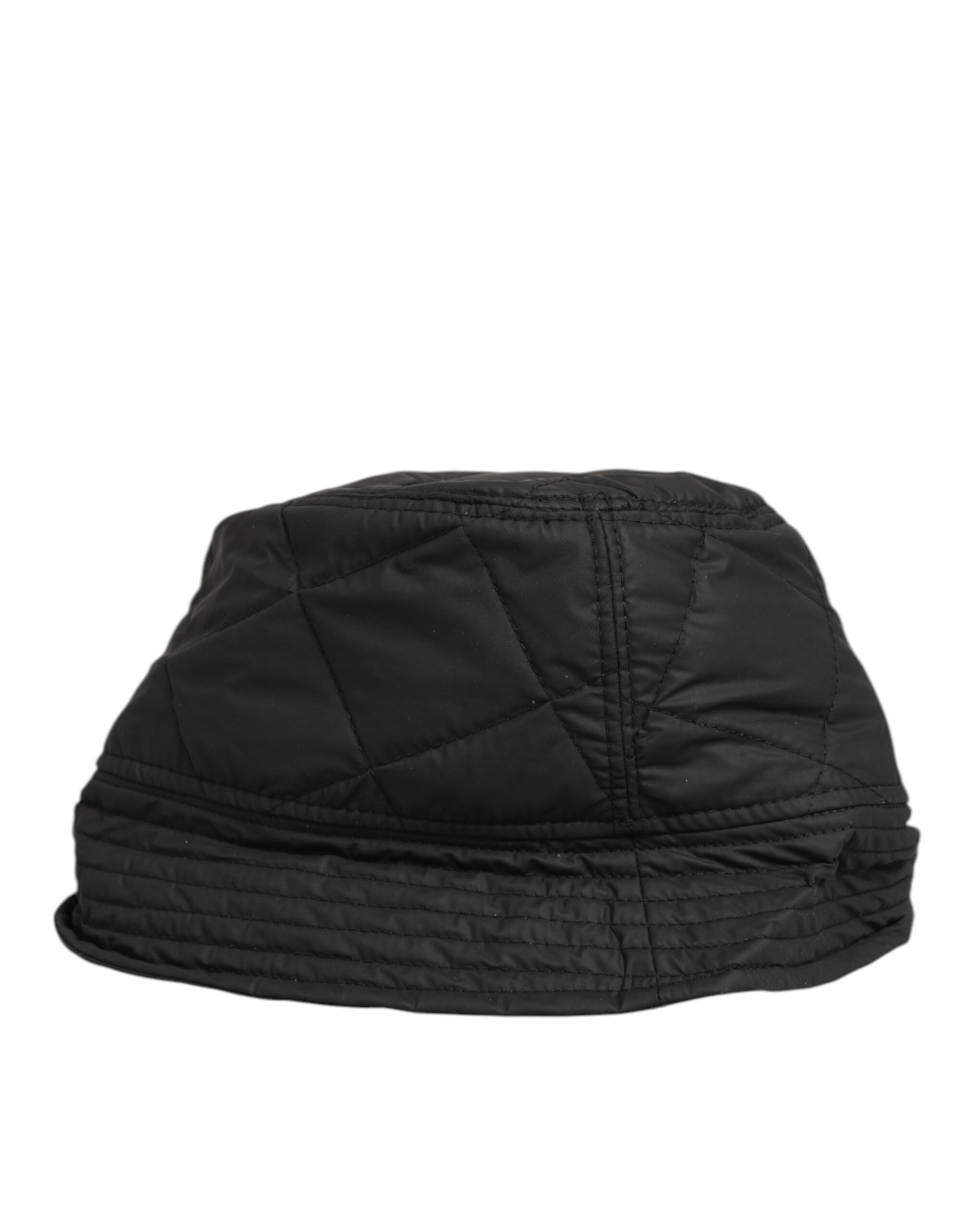 Dolce & Gabbana Black Nylon Quilted Bucket Men Capello Hat - Image 4