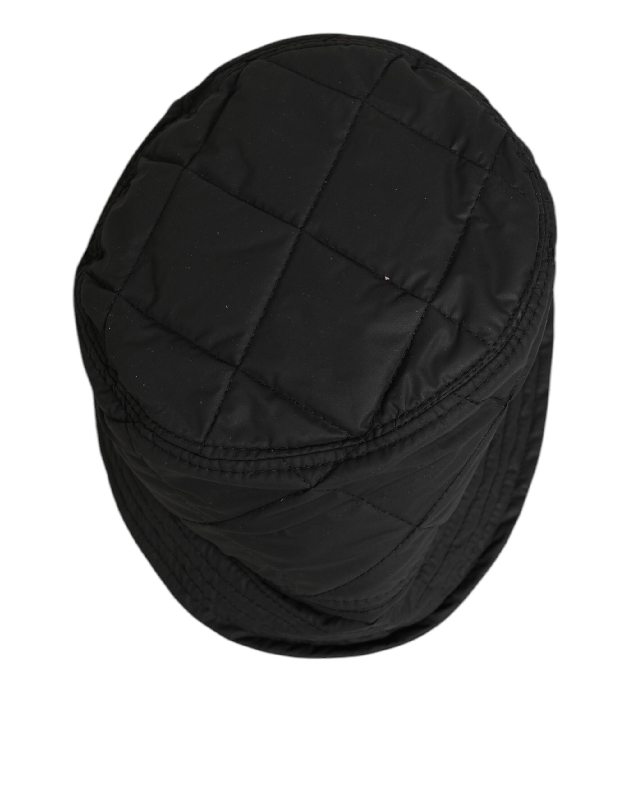 Dolce & Gabbana Black Nylon Quilted Bucket Men Capello Hat - Image 5
