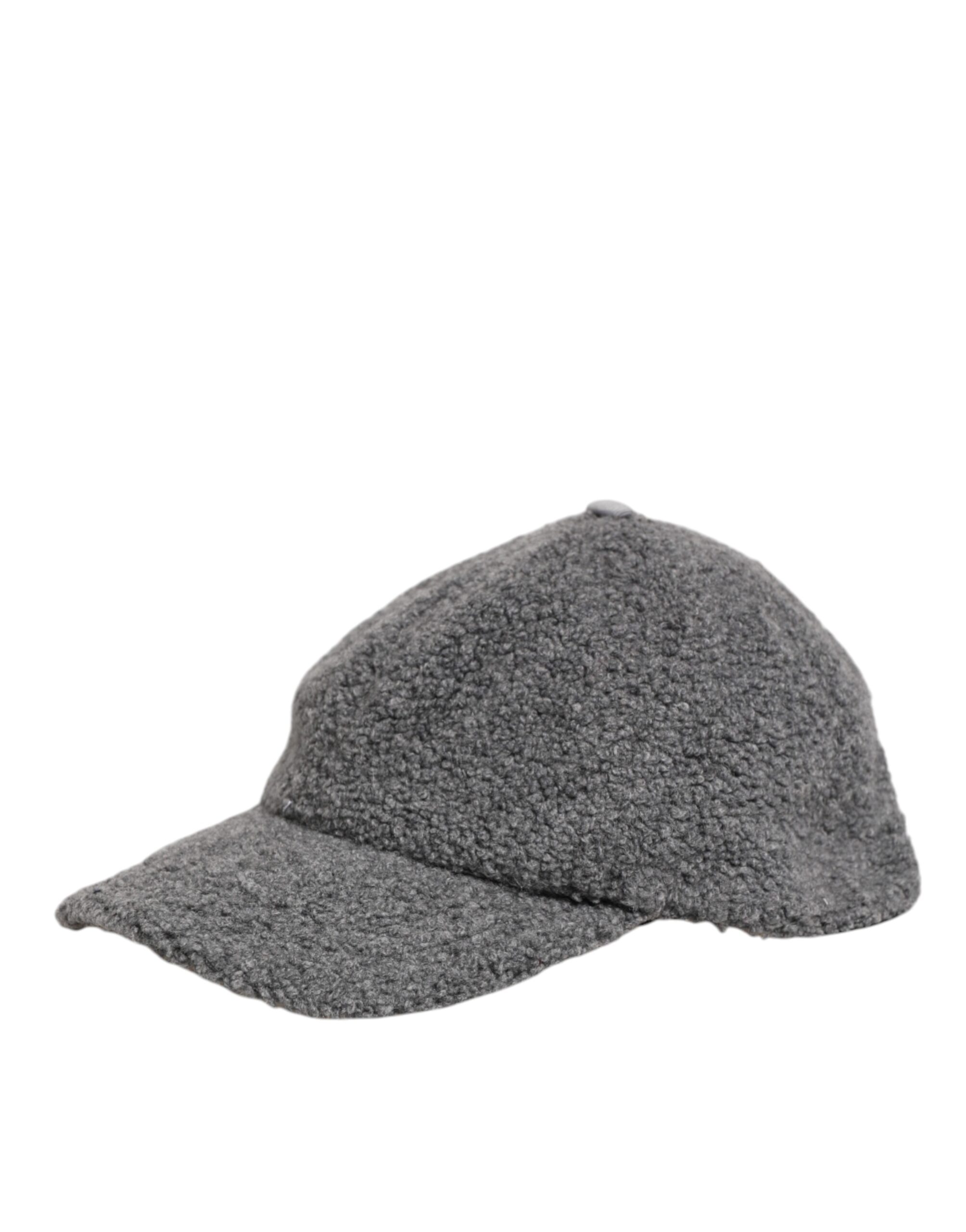 Dolce & Gabbana Gray Wool Fleece Rapper Men Baseball Capello Hat - Image 3
