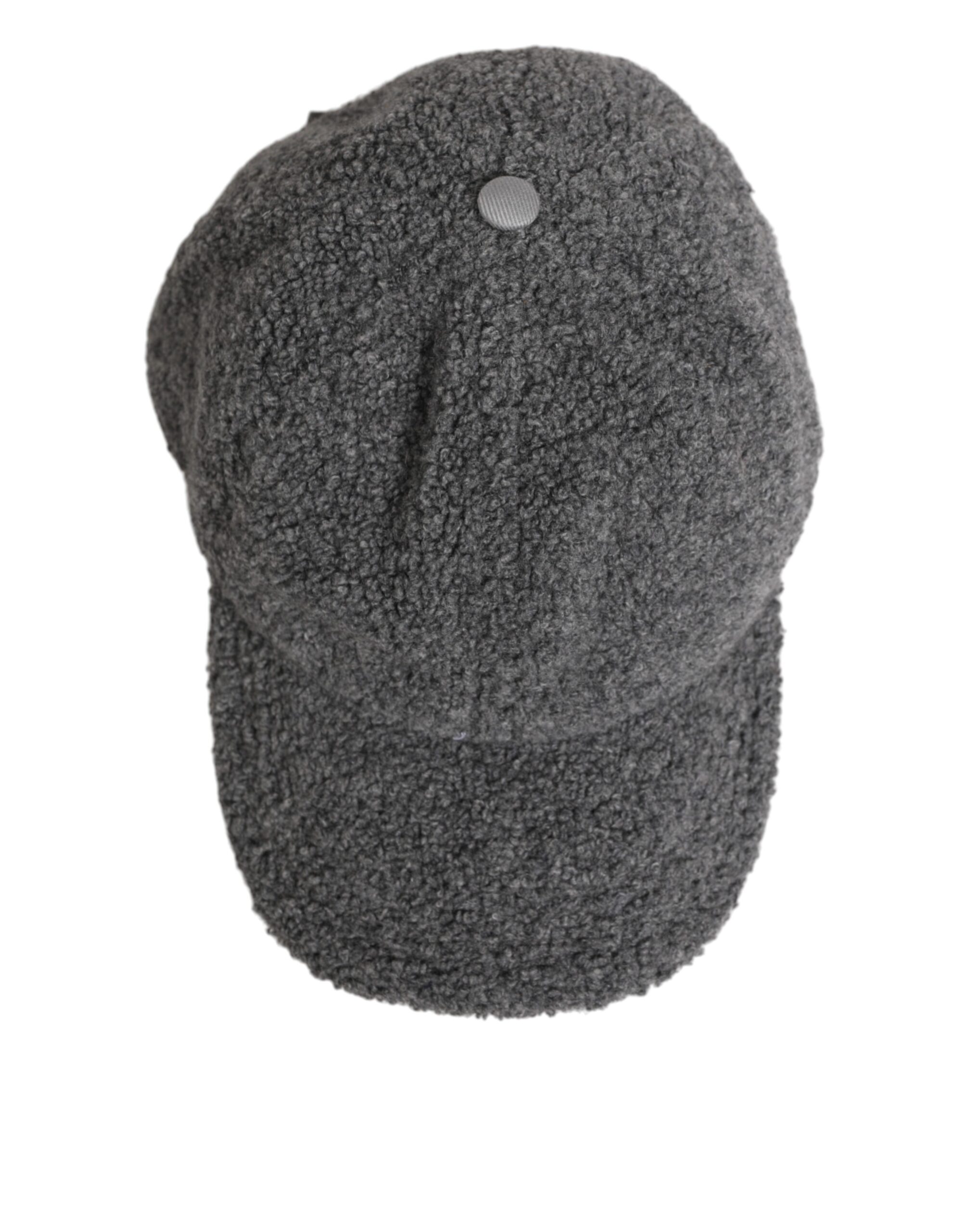 Dolce & Gabbana Gray Wool Fleece Rapper Men Baseball Capello Hat - Image 5