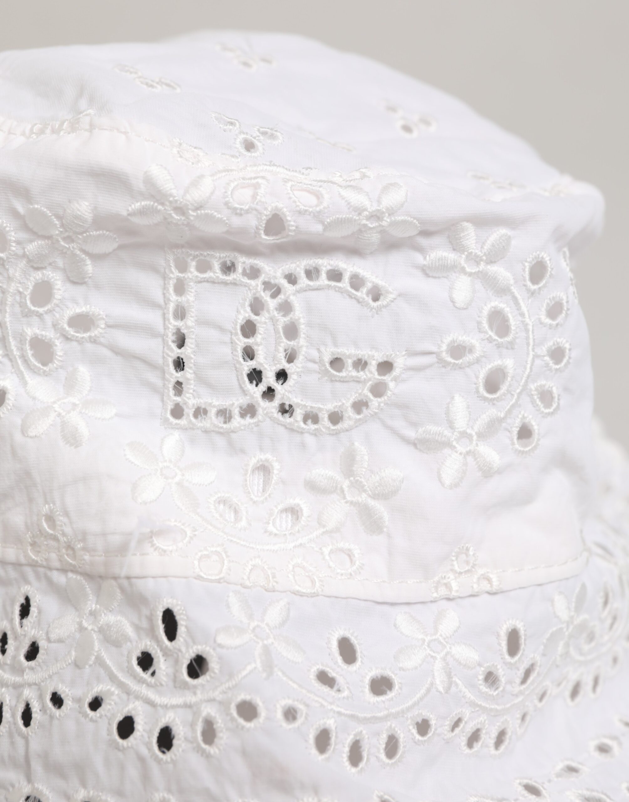 Dolce & Gabbana White Nylon Cut Out Bucket Logo Capello Hat - Image 3