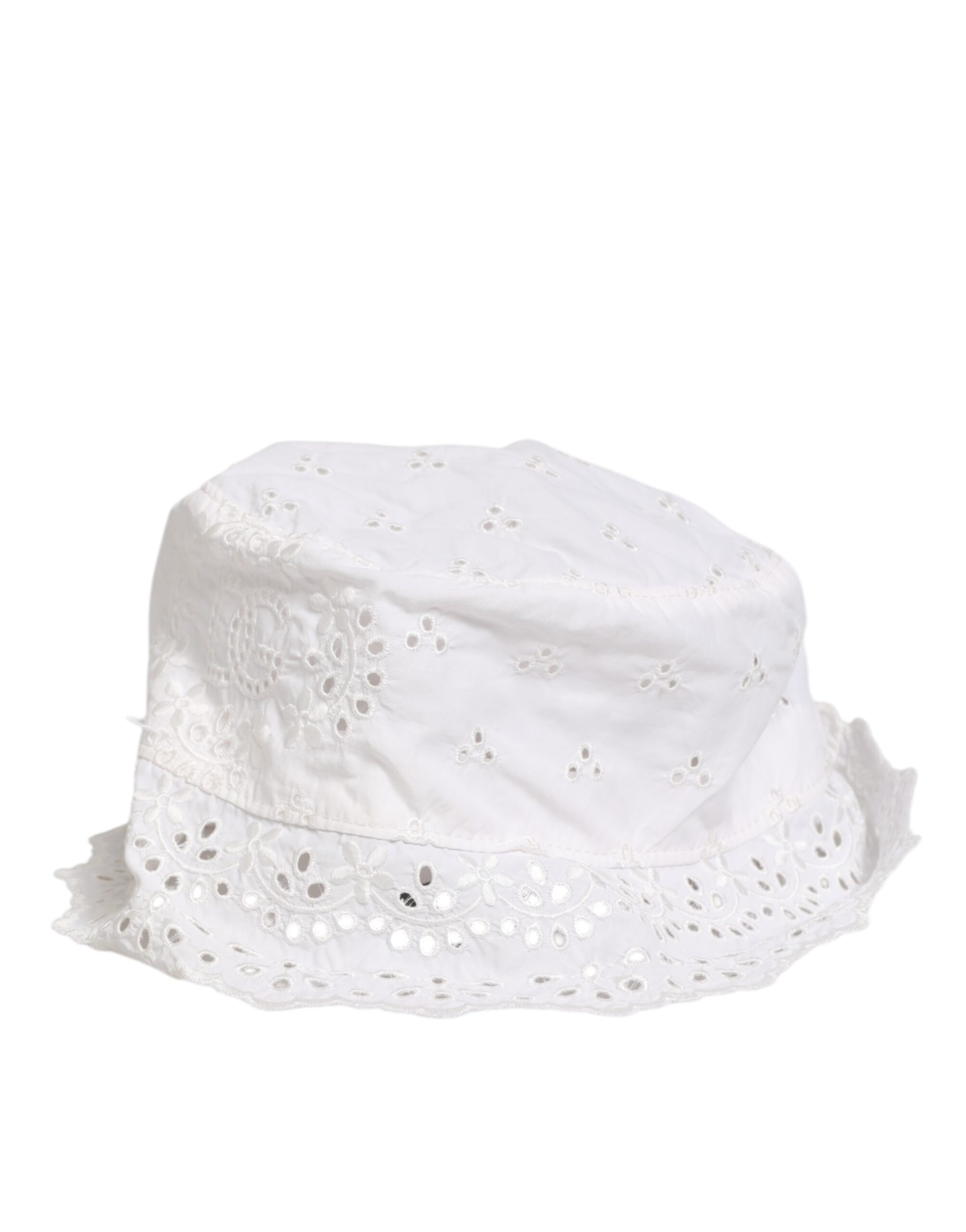 Dolce & Gabbana White Nylon Cut Out Bucket Logo Capello Hat - Image 4