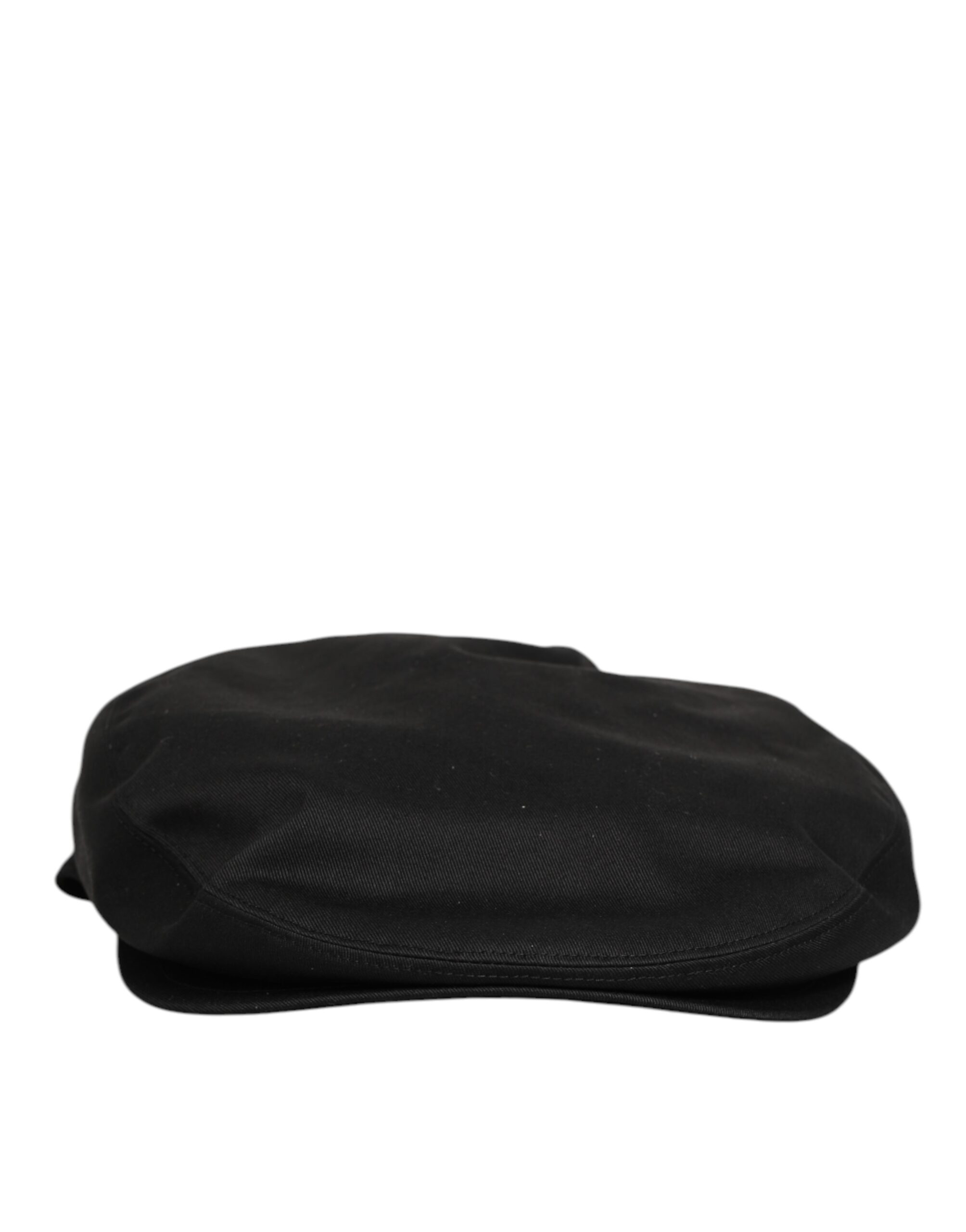 Dolce & Gabbana Black Cotton Dg Logo Newsboy Cloth Capello Hat - Image 2