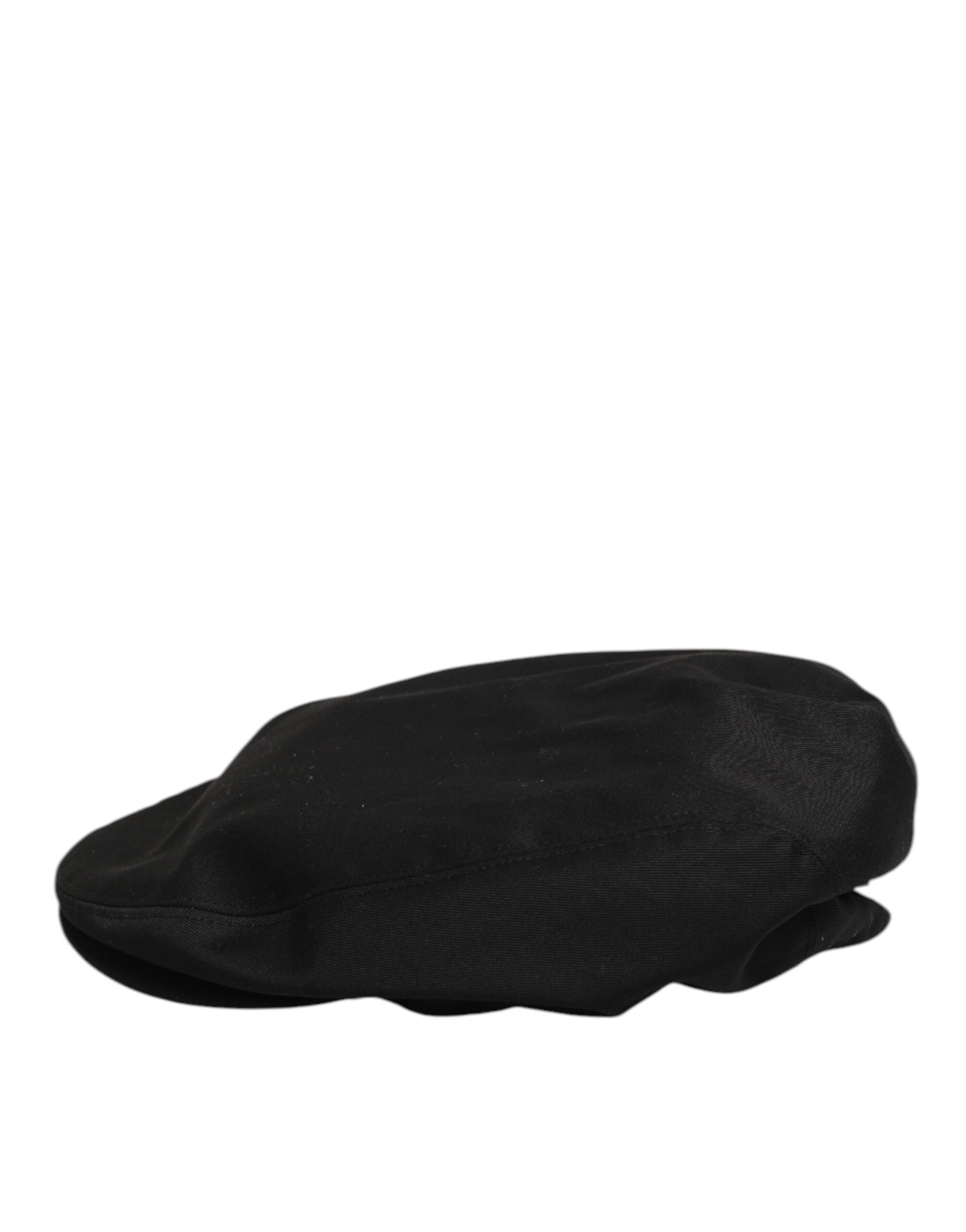 Dolce & Gabbana Black Cotton Dg Logo Newsboy Cloth Capello Hat - Image 4