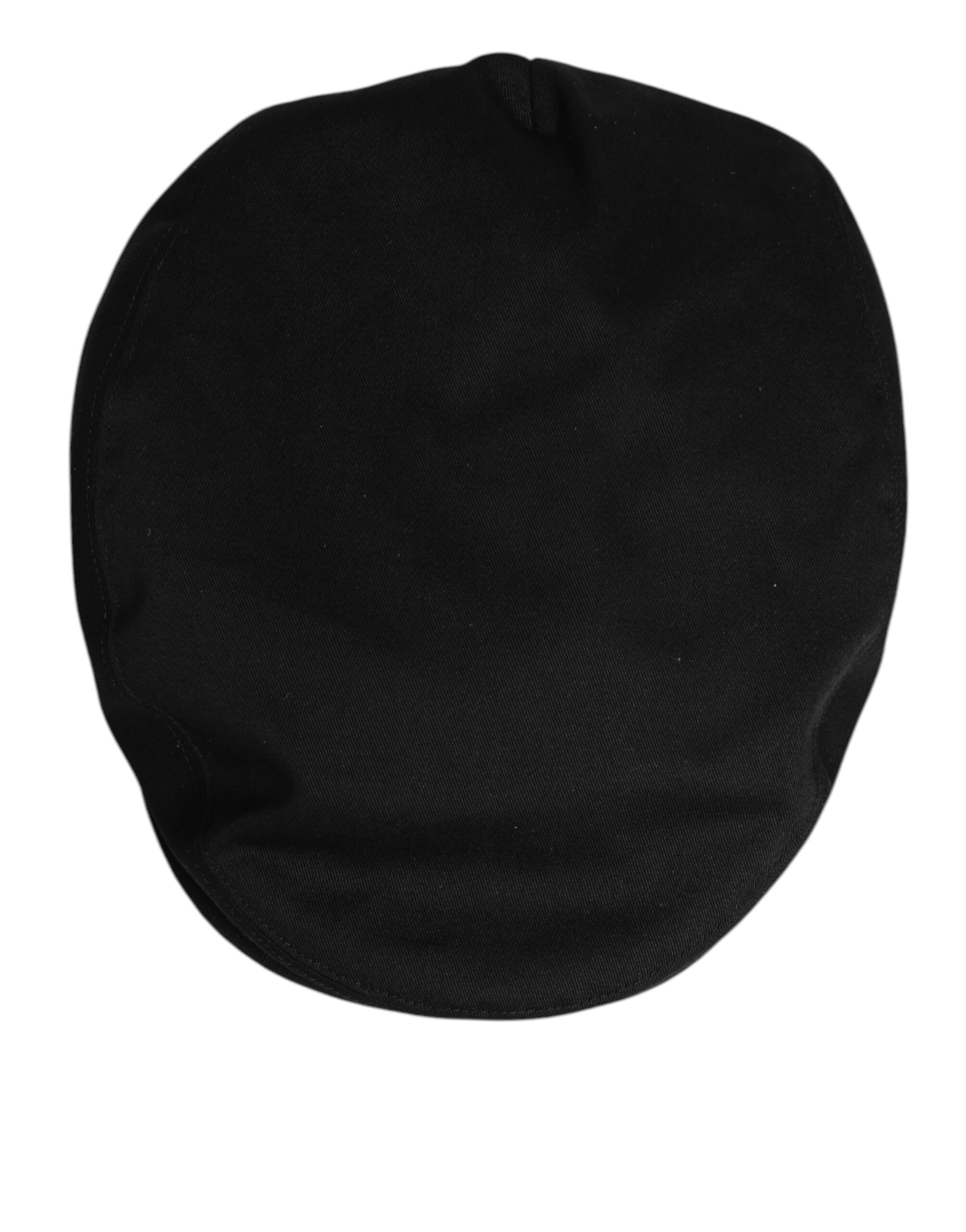 Dolce & Gabbana Black Cotton Dg Logo Newsboy Cloth Capello Hat - Image 6