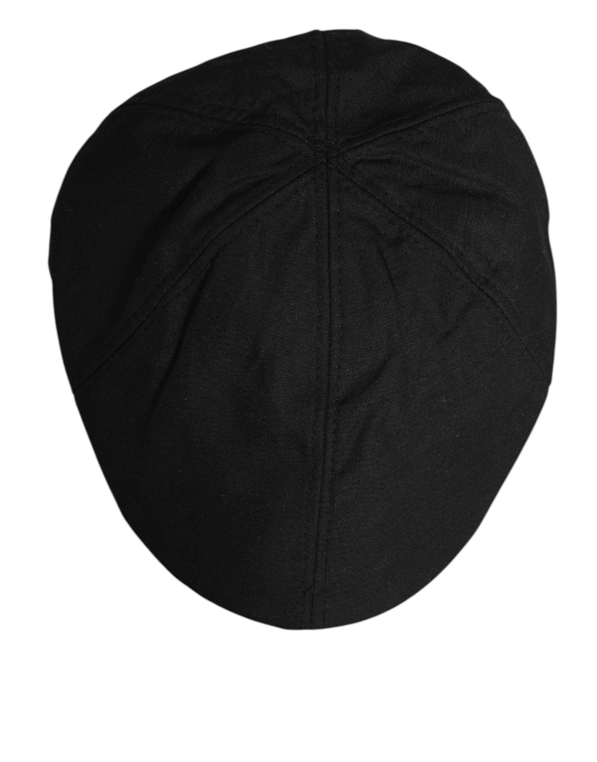 Dolce & Gabbana Black Cotton DG Logo Newsboy Cloth Capello Hat - Image 5