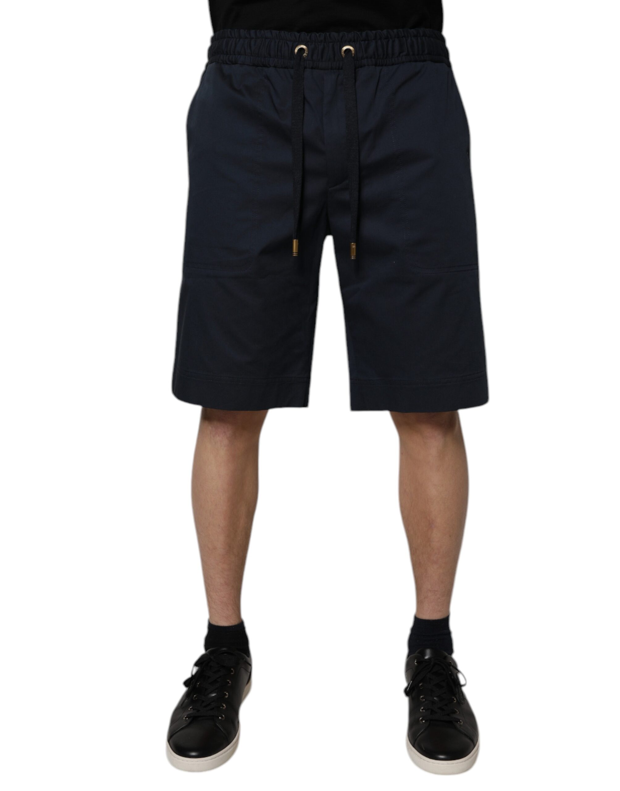 Dolce & Gabbana Navy Blue Cotton Stretch Men Bermuda Shorts - Image 2