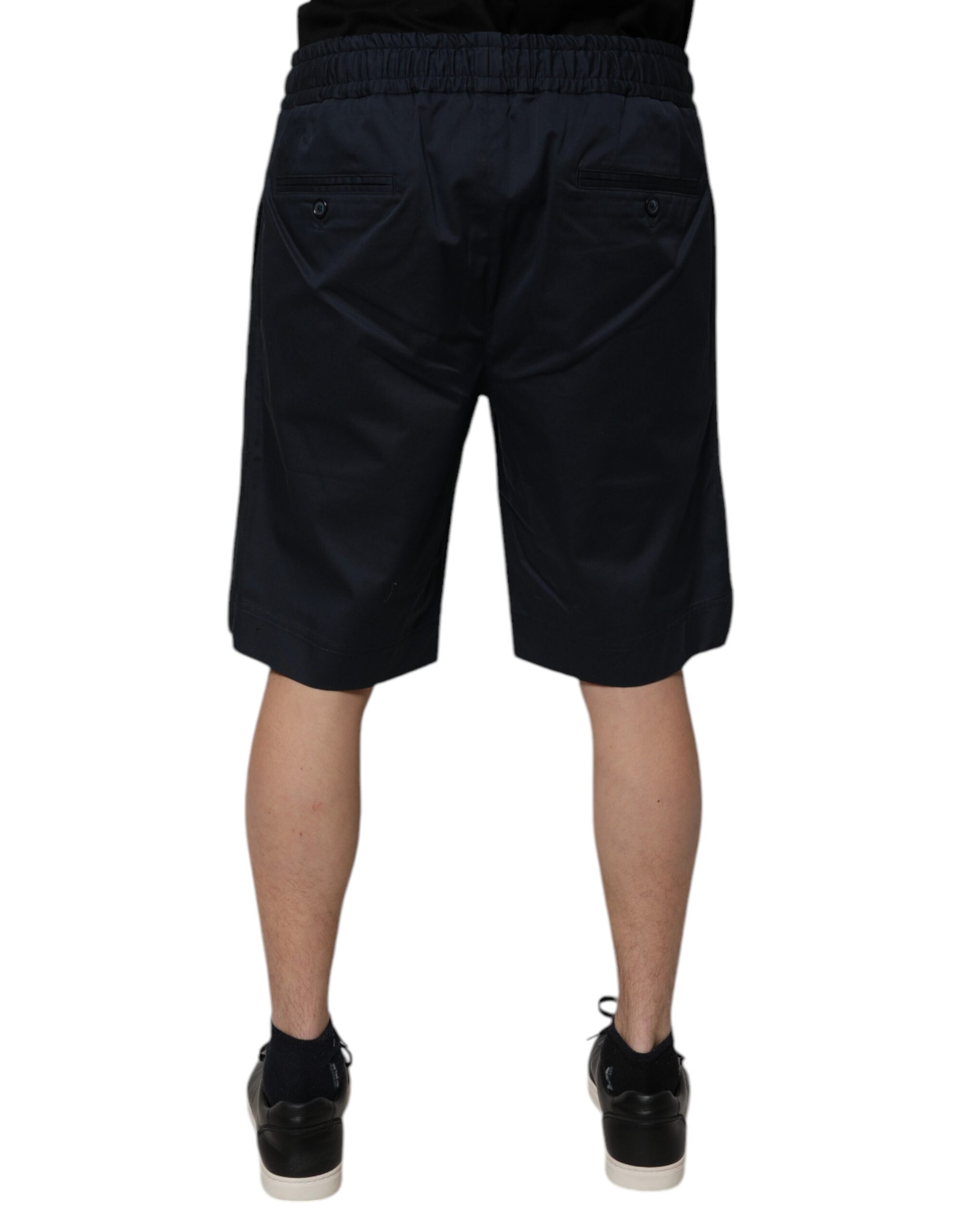 Dolce & Gabbana Navy Blue Cotton Stretch Men Bermuda Shorts - Image 4